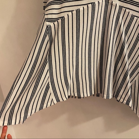 navy + white stripe v neck thermal | maeve - Picture 6 of 8